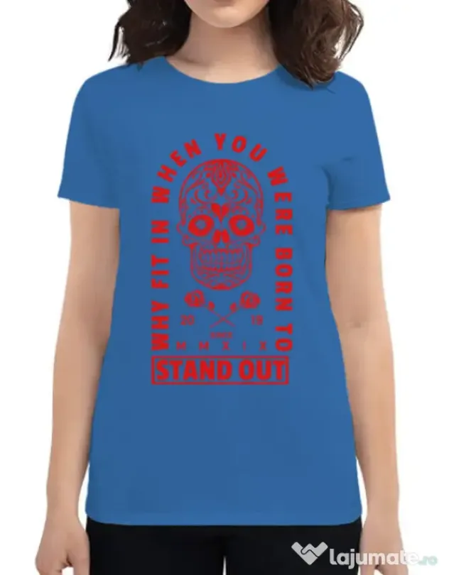 Tricou ADLER dama Born to stand out Albastru azuriu