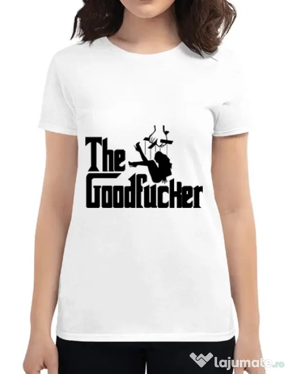 Tricou ADLER dama The goodfucker Alb