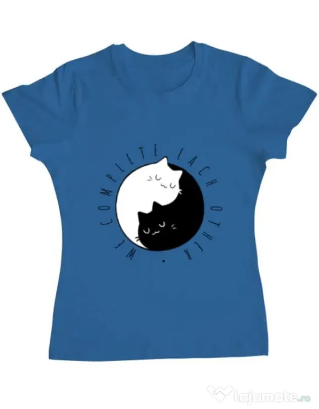 Tricou ADLER dama We complete each other Albastru azuriu