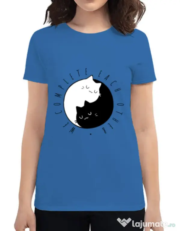 Tricou ADLER dama We complete each other Albastru azuriu