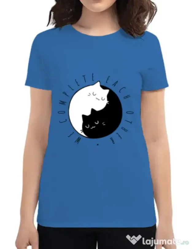 Tricou ADLER dama We complete each other Albastru azuriu