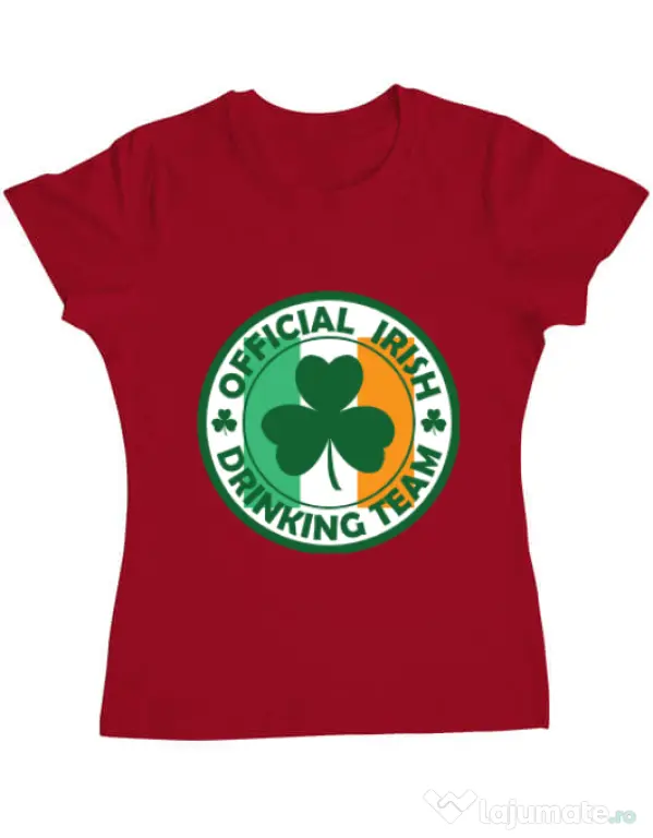Tricou ADLER dama Irish Drinking Team Rosu