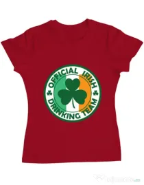 Tricou ADLER dama Irish Drinking Team Rosu