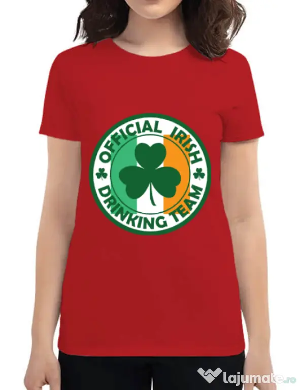 Tricou ADLER dama Irish Drinking Team Rosu
