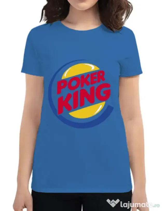 Tricou ADLER dama Poker King Albastru azuriu