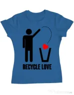 Tricou ADLER dama Recycle love Albastru azuriu