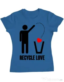 Tricou ADLER dama Recycle love Albastru azuriu