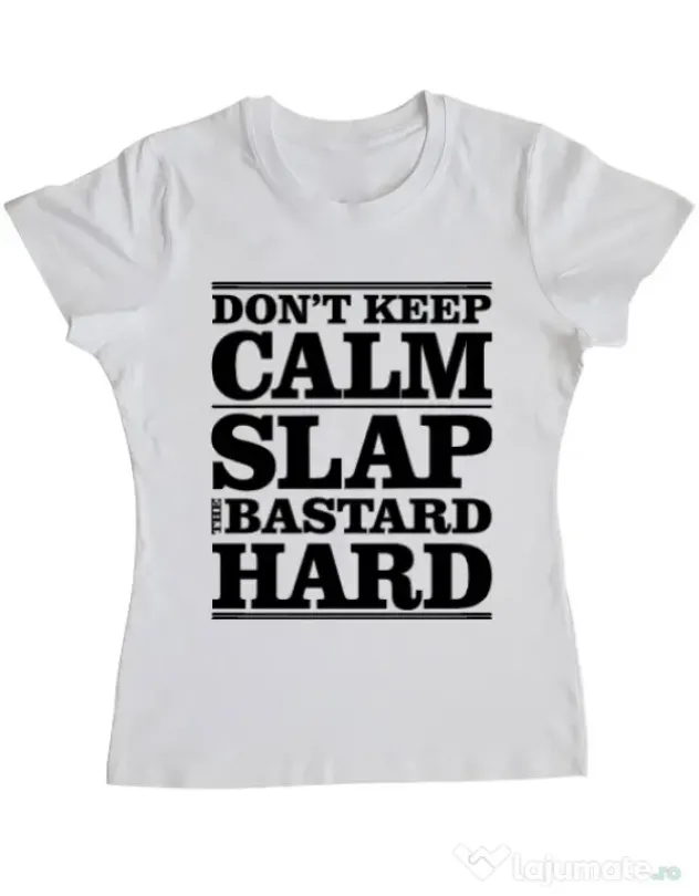 Tricou ADLER dama Slap the bastard Alb