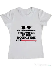 Tricou ADLER dama The power of the dork side Alb