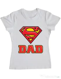 Tricou ADLER dama Super Dad Alb