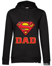 Hoodie dama cu gluga Super Dad Negru