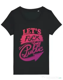 Tricou STANLEY STELLA dama Let's fuck in public Negru