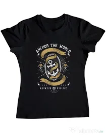 Tricou ADLER dama Anchor The World Negru