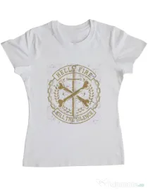 Tricou ADLER dama Cross Bones Alb