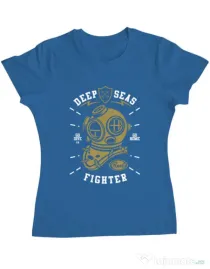 Tricou ADLER dama Deep Seas Fighter Albastru azuriu