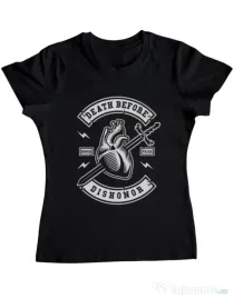 Tricou ADLER dama Death Before Dishonor Negru
