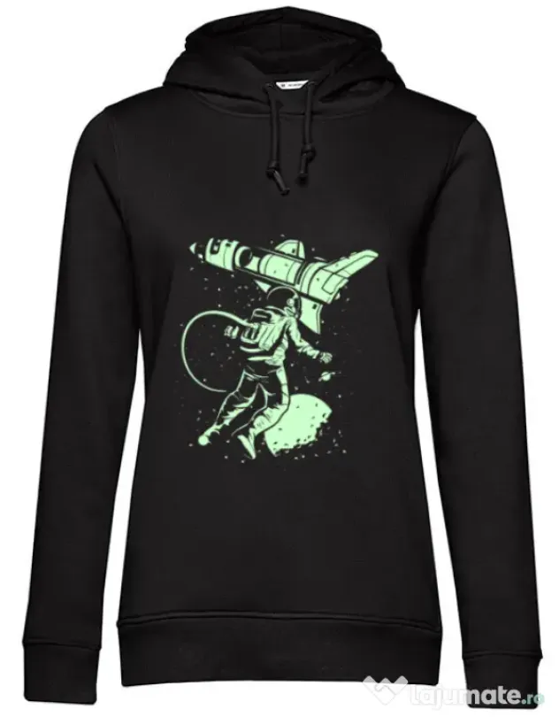 Hoodie dama cu gluga Lost In Space Negru