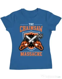 Tricou ADLER dama The Chainsaw Massacre Albastru azuriu