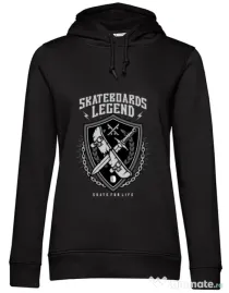 Hoodie dama cu gluga Skateboards Legend Negru