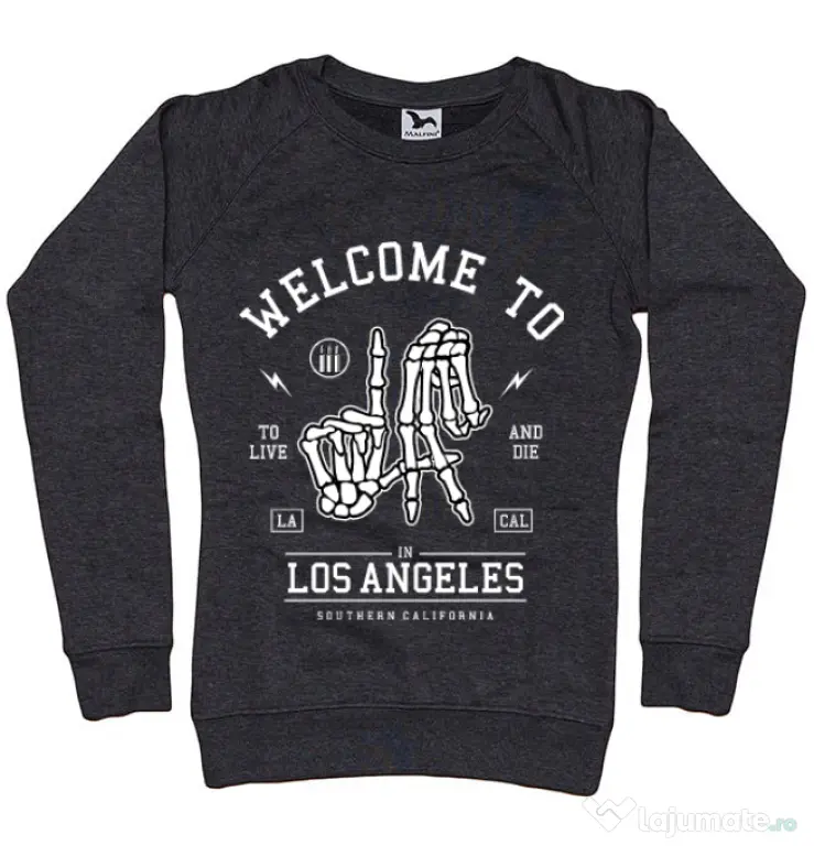 Bluza ADLER dama Welcome To L.A Negru melanj