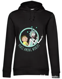 Hoodie dama cu gluga Peace among worlds Negru