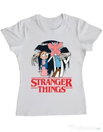 Tricou ADLER dama Stranger Ricks Alb