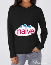 Hoodie dama cu gluga Naive Negru 