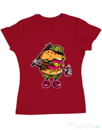 Tricou ADLER dama Bastard burger Rosu
