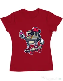 Tricou ADLER dama Polaroid Rosu