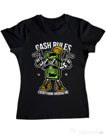 Tricou ADLER dama Cash rules Negru