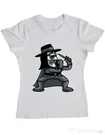 Tricou ADLER dama Fighting Vendetta Alb