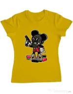 Tricou ADLER dama Gangsta Mouse Galben