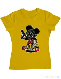 Tricou ADLER dama Gangsta Mouse Galben