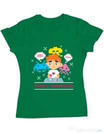 Tricou ADLER dama Space Invader Verde mediu