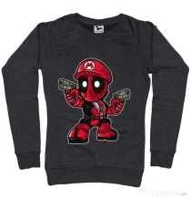 Bluza ADLER dama Mario Deadpool Negru melanj