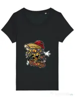 Tricou STANLEY STELLA dama Pizza Skater Negru