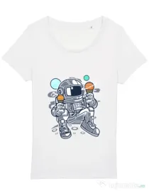 Tricou STANLEY STELLA dama Astronaut Ice Cream Alb