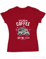 Tricou ADLER dama Coffee Van Rosu