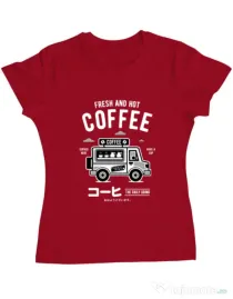 Tricou ADLER dama Coffee Van Rosu