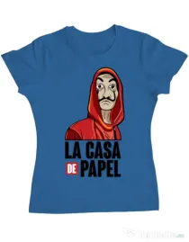 Tricou ADLER dama Money heist Albastru azuriu