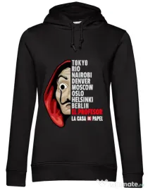 Hoodie dama cu gluga The team Negru