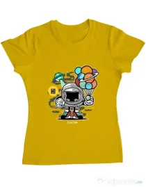 Tricou ADLER dama Gift From Outer Space Galben