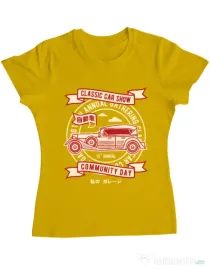 Tricou ADLER dama Classic Car Show Galben