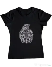 Tricou ADLER dama Grenade Ribcage Negru