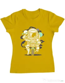 Tricou ADLER dama Space Bike Galben