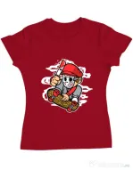 Tricou ADLER dama Killer Skater Rosu