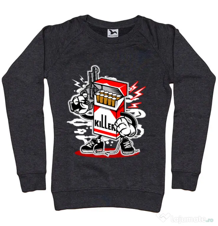 Bluza ADLER dama Cigarette Killer Negru melanj