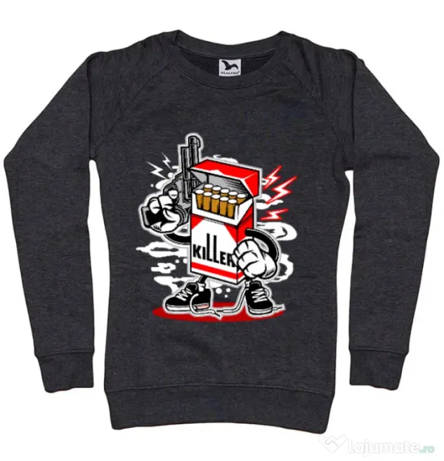Bluza ADLER dama Cigarette Killer Negru melanj