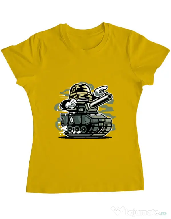 Tricou ADLER dama War Tank Galben