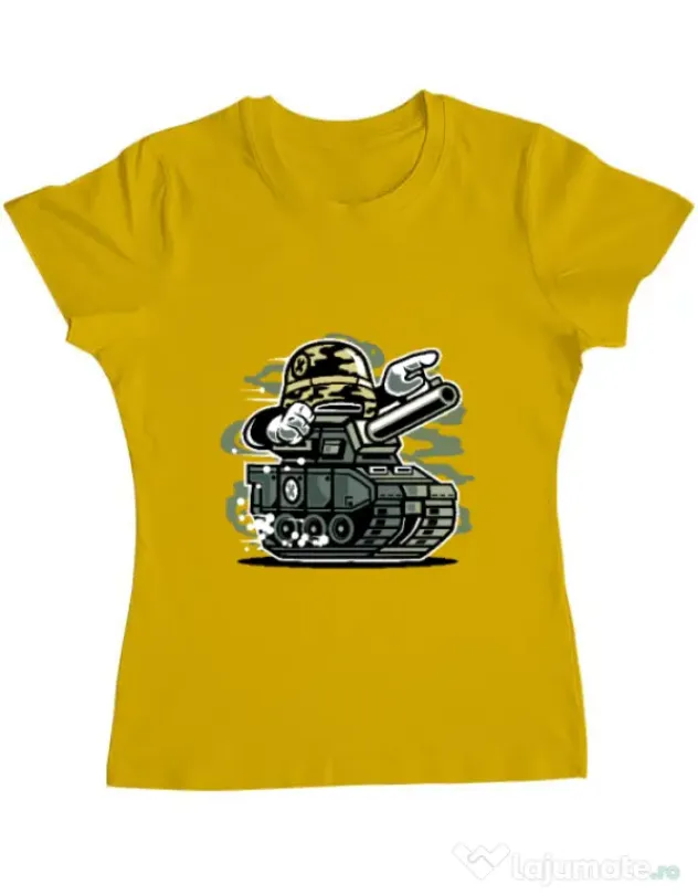 Tricou ADLER dama War Tank Galben